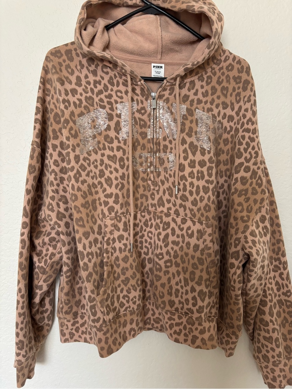 PINK Victoria's Secret Leopard Zip Hoodie - Tan - Picture 4 of 4